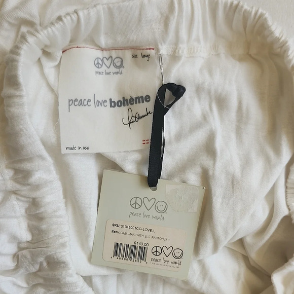 NWT Peace Love Word Boheme White Gabi Maxi Skirt with Slit Pantotene #1 - Picture 2 of 11